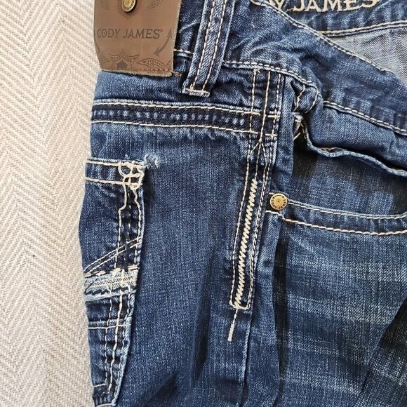 Cody James Jeans Men's 38W 34L Relaxed Blue Straight Leg Contrast Embroidery - Picture 15 of 15